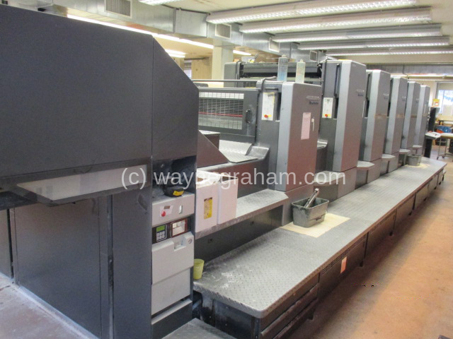Image of Used Heidelberg Speedmaster 102-5-P-L Five Colour Printing Press With Coating Unit For Sale