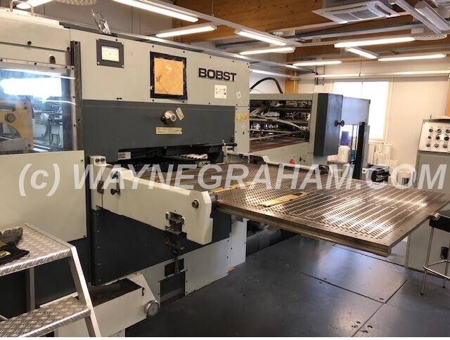 Image of used Bobst SP 142 with Eagle Hot Foil Stamping System for sale - Specification: Maximum Sheet Size 1,420 x 1,000mm, Eagle Hot Foil Unit, 3 Drawer Foil System, Servo System, Honeycomb Heated Chase, 6 Zones