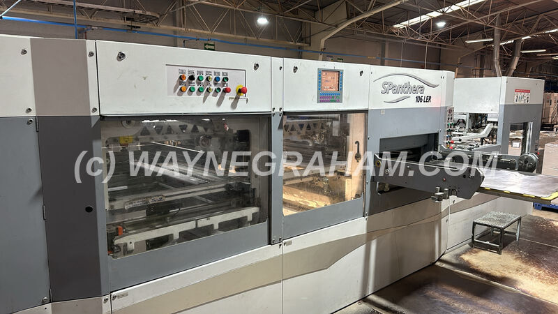 Image of a used Bobst SPANTHERA 106-LER Die Cutting machine with Striping and Blanking Units For Sale - Year: 2007