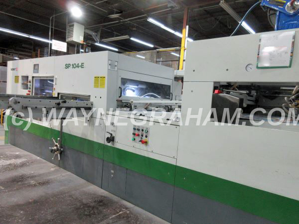 Image of a pre-owned Bobst SP 104-E die cutter with Stripping Unit, CUBE, Centreline, Quicklock, Thin Plate, Continuous Delivery for sale - Year: 2004 - Ref: 31981