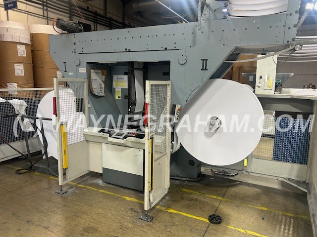 Image of a used Winkler and Dunnebier (W+D) 102 envelope producing machine, reel fed, 2 flexographic print units, peel and seal, IR dryer for sale - Ref: 31984