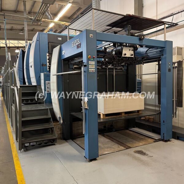 Image of a pre-owned Koenig & Bauer (KBA) 162-5+L - Five colour large format printing press with coating unit, Infra Red (IR) dryer and extended delivery for sale - Year: 2009 - Ref: 32026