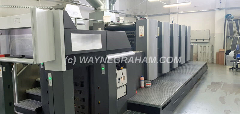 Image of a pre-owned or secondhand Heidelberg Speedmaster SM 74-5-P-H Five Color Printing press - Perfects 2-3 - High Pile Delivery - Year: 2010 - Ref: 32065