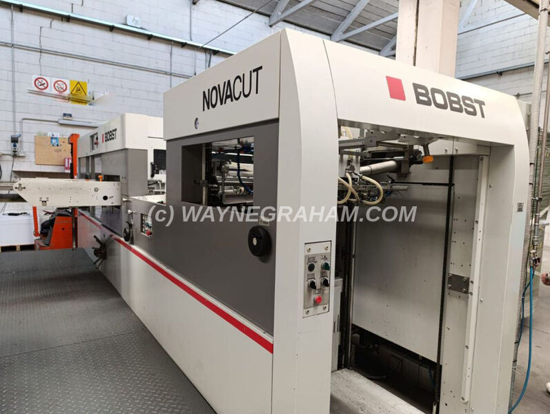 Image of a used Bobst Novacut 106-E Die Cutting Machine For sale - Year 2017 - Equipped with: Maximum Sheet Size 1,060 x 760mm, Stripping Station, Paper and Board 80-2,000gsm, Corrugated to 4mm, Centerline, Quicklock, Continuous Delivery - Ref: 32096