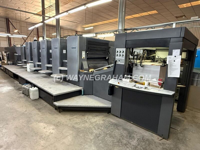 Image of a used or pre-owned Heidelberg CD 102-5-LX Five Colour Printing Press Available for Sale - Year: 2004 - Equipped with: Post-DRUPA 2004 Model, CP 2000, Alcolor Dampening, Technotrans Refrigeration and Recirculation, Autoplate, Preset Plus Feeder, Preset Plus Delivery, Anilox Coating Unit, IR Dryer, IST UV Dryer, Prepared For UV Interdeck Drying Every Unit, 1 Exchangeable UV Interdeck Unit, Grafix Powder Spray Unit