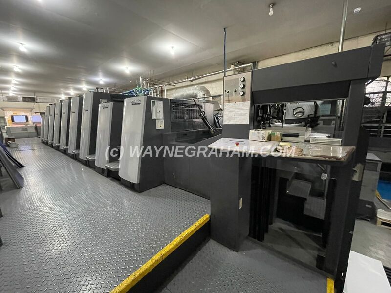 Image of a pre-owned Heidelberg XL 75+LY-6+LX six colour printing press with 2 Coaters and extended delivery - Year: 2009 - Equipped with: Maximum Sheet Size 75 x 60cm, Prinect Press Center, Alcolor Vario Dampening, Autoplate, Preset, 2 Coating Units, UV Dryer - Ref: 32216